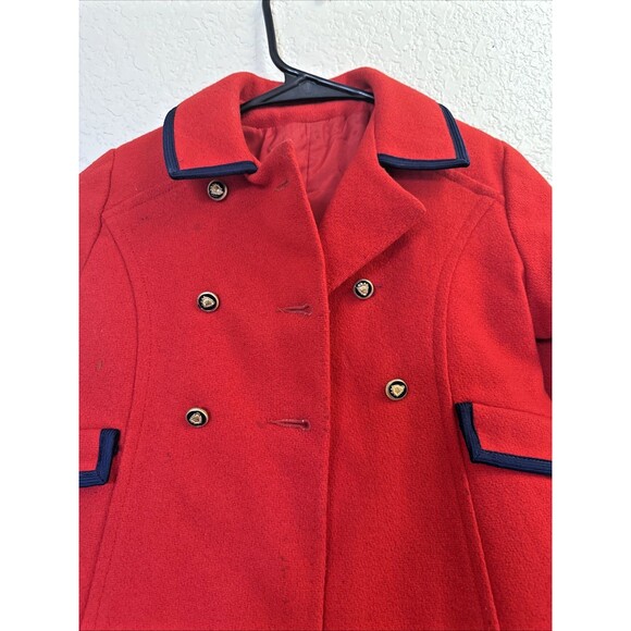 Vintage ROTHSCHILD Girls Wool Velvet Red/Blue Trim Coat & Snow Pants Leggings - Picture 3 of 16